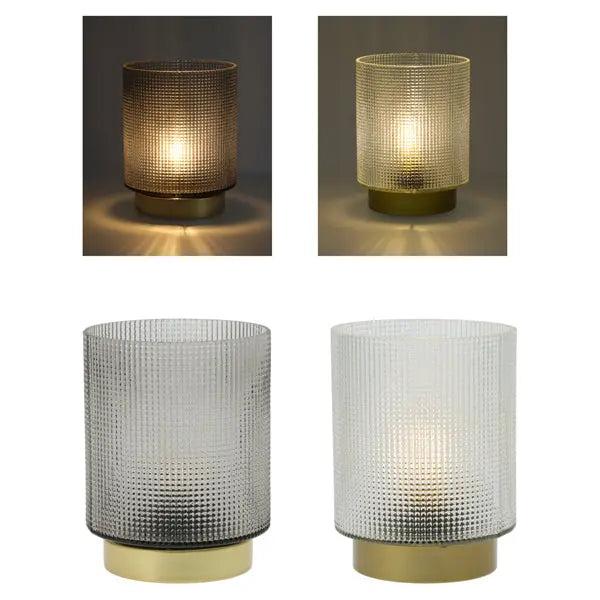 2er Set stylische kleine Glas-LED-Leuchten, 15 cm hoch - Moderne Beleuchtung