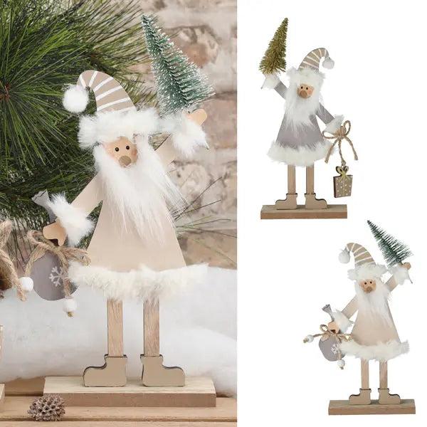 2er-Set Weihnachtsmann mit Tannenbaum, klein, H&ouml;he ca. 26cm