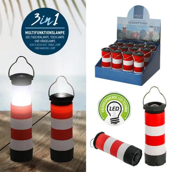 3-in-1 Leuchtturm Taschenlampe: Handlampe, Signallicht und Notfallbeleuchtung