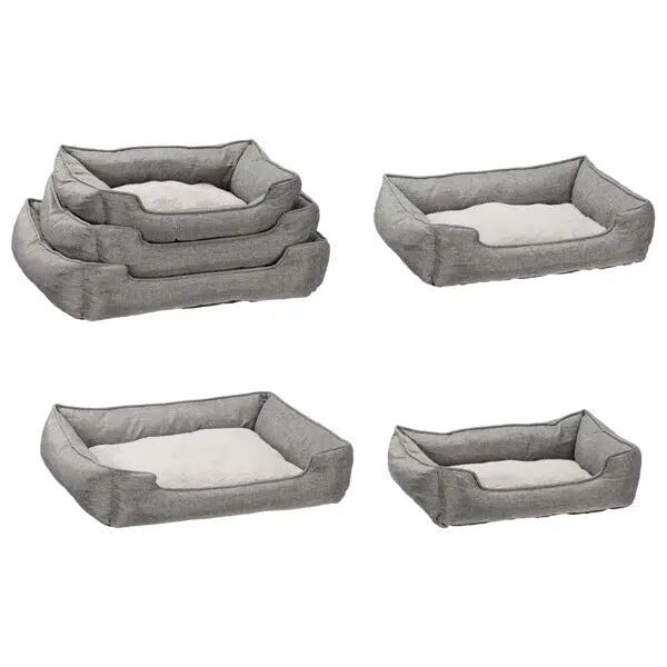 3er Set Graue Lounge-Hundebetten - Komfortabel und Modern