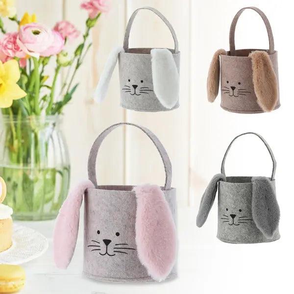 4er Set Filz-Geschenktaschen mit Hasenmotiv, 16,5x15 cm