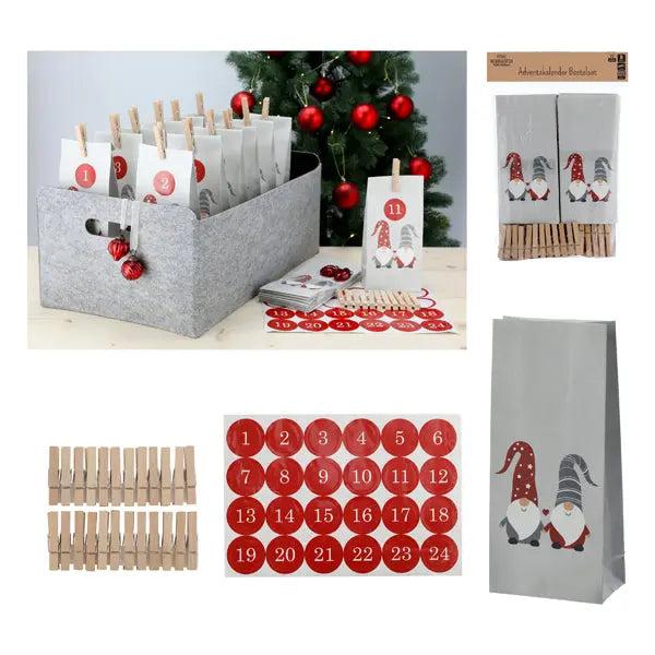 72-teiliges Wichtel-Bastelset f&uuml;r Adventskalender - DIY Weihnachtsspa&szlig;