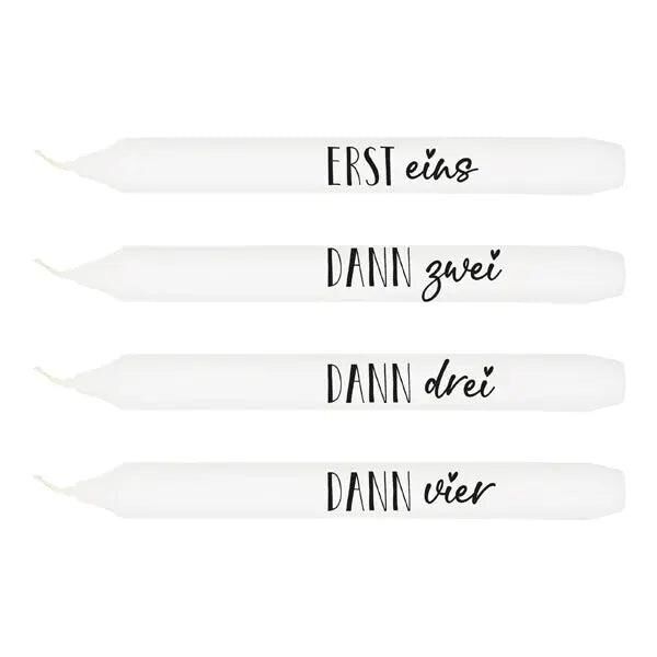 Advent stick candle set, 4-pack, Christmas decor - Festive atmosphere