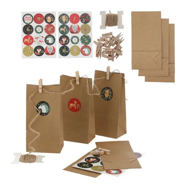 Adventskalender Bastelset DIY, 73-teilig &ndash; Perfekt f&uuml;r kreative Weihnachtsvorbereitungen