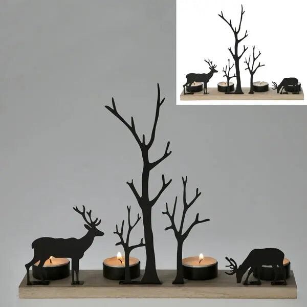 Adventsleuchter, ca. 30 cm breit &ndash; Traditioneller Weihnachtsleuchter | Rustikaler Kerzenhalter