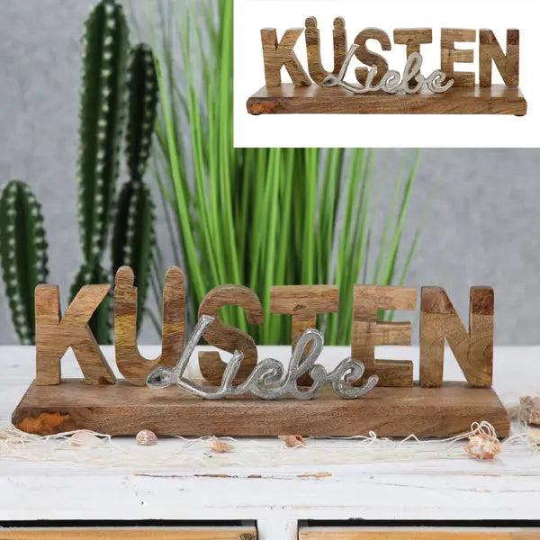 Attraktiver Deko-Schriftzug 'K&uuml;stenliebe', freistehend, ca. 38 cm L&auml;nge
