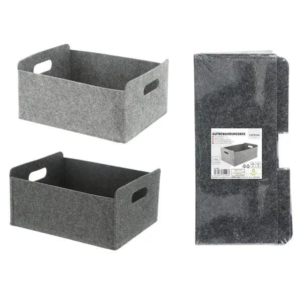 Aufbewahrungsbox Filz faltbar, 2er-Set, 25x31x15cm &ndash; Vielseitiger Organizer | Stilvolle Filz-Aufbewahrungsl&ouml;sung