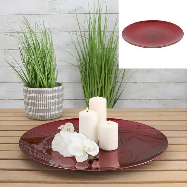 Auff&auml;llige Deko-Teller in Rot, Rund, Durchmesser ca. 47 cm &ndash; Markantes Wohnaccessoire