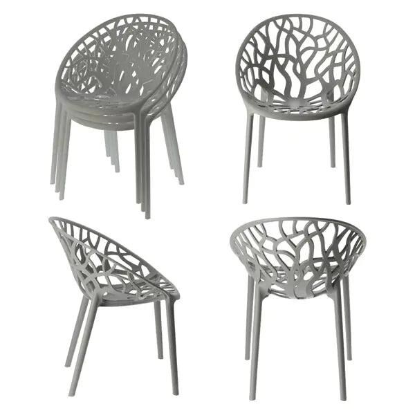Bequemer Stuhl Forest, hellgrau, 79cm H&ouml;he &ndash; Moderner Design-Sitz f&uuml;r Esszimmer & B&uuml;ro