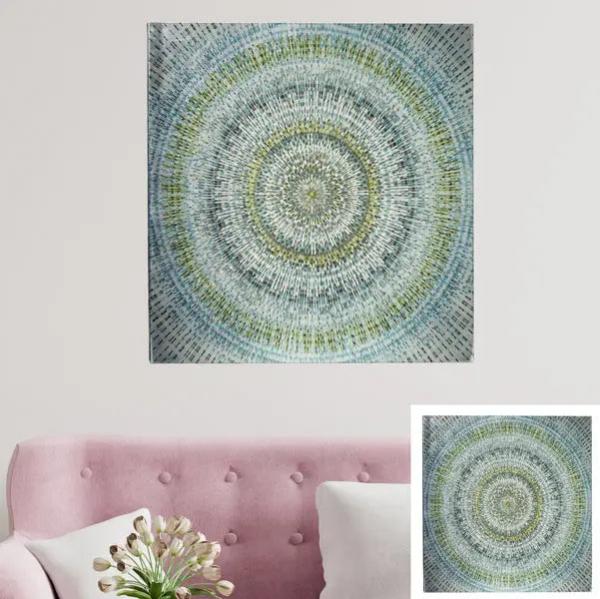 Bild Mandala Pailletten, Design 2, 90x90cm - Gro&szlig;es Dekoratives Wandkunstwerk