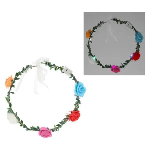 Blumen-Haarband mit 5 LEDs - Beleuchtetes Blumendiadem f&uuml;r besondere Anl&auml;sse