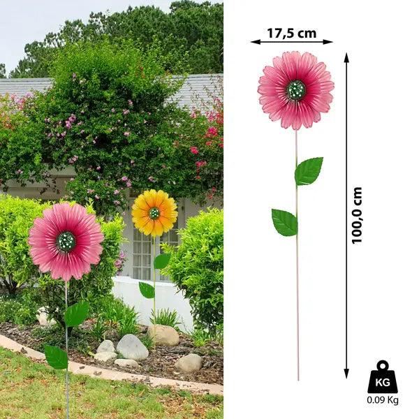 Blumenspie&szlig;-Set - Gerbera-Duo, Garten-Deko, H&ouml;he 100 cm