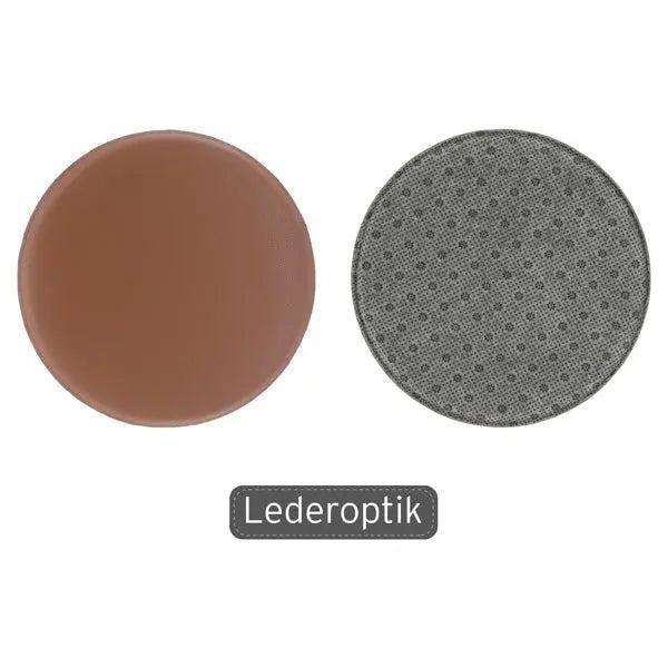 Braune Sitzauflage in Lederoptik, 35 cm Durchmesser, Komfortabel