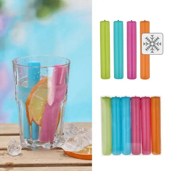 Bunte Party-Eisw&uuml;rfelst&auml;be, 6er-Set, ca. 12 cm