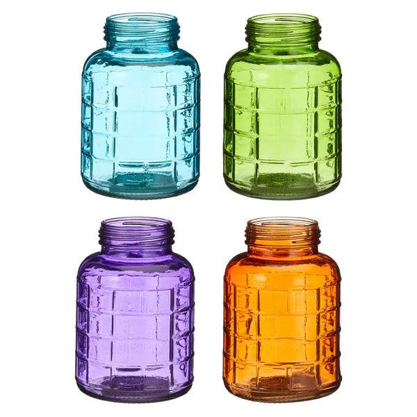 Bunte Windlichter, Klein, 4er-Set, ca. 14cm Durchmesser x 21cm H&ouml;he, Dekorativ