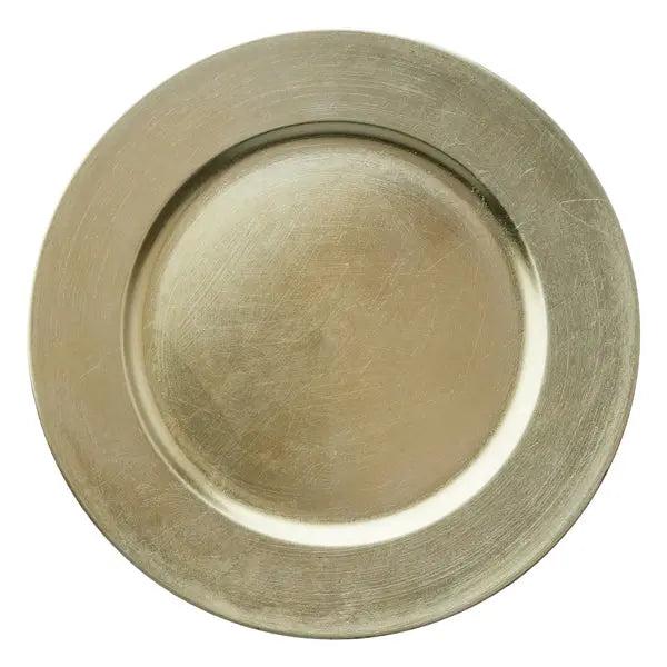 Champagnerfarbener Dekoteller, Ca. 33 cm Durchmesser - Stilvolles Wohnaccessoire