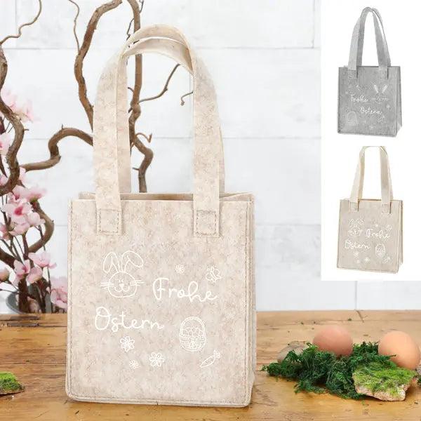 Charmante Filztasche - Frohe Ostern Design, 4er Set | Festliche Filz-Geschenktaschen, ca. 20cm H&ouml;he