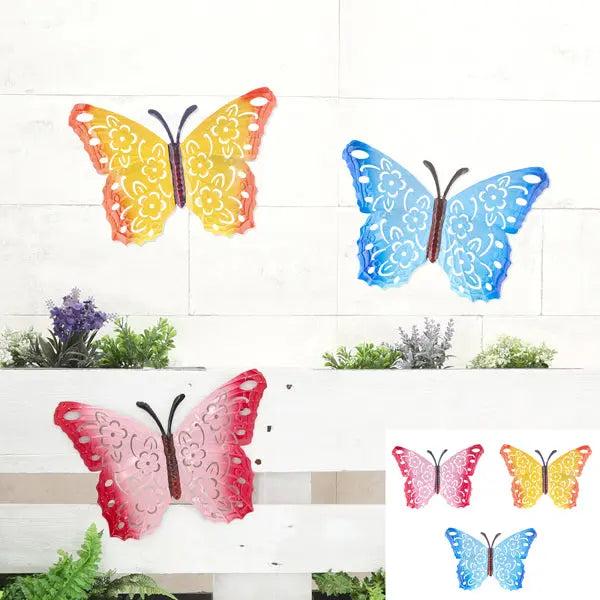 Colorful Butterfly Wall Decor, Set of 3, Small 12-Inch Size