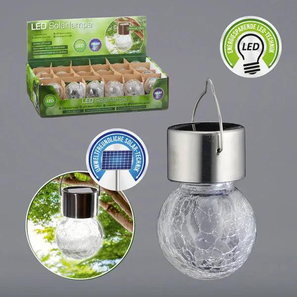 Crackle Kugel LED Solarleuchte, Kompakt 6x13 cm &ndash; Umweltfreundliche Gartendeko