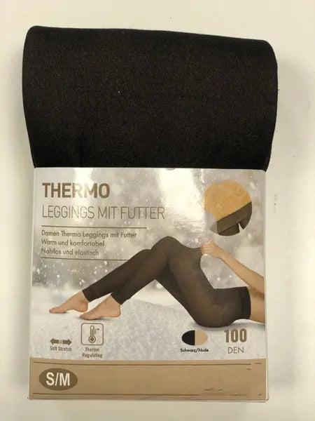 Damen Thermostrumpfhose, W&auml;rmend Gef&uuml;ttert, in Nude und Schwarz - 100 Zeichen