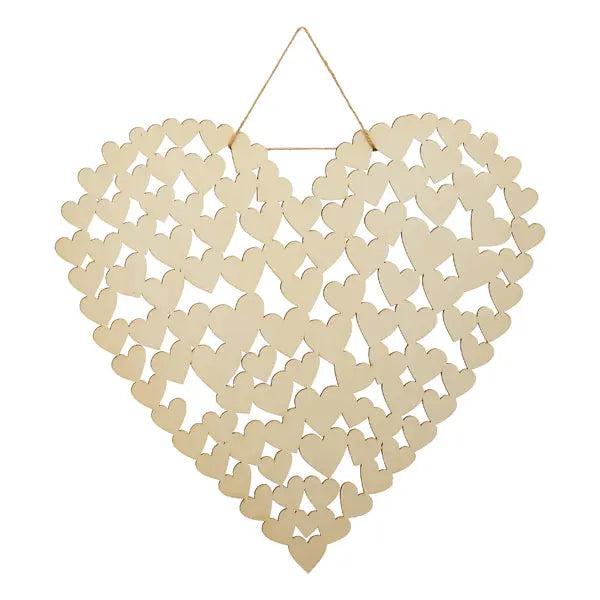 Dekoratives Gro&szlig;es Herz zum H&auml;ngen, 47x44 cm - Eleganter Wand- und Fensterschmuck