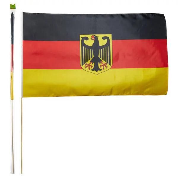 Deutschland Stabfahne 90x150 cm mit Adler &ndash; Majest&auml;tisch & Wetterfest