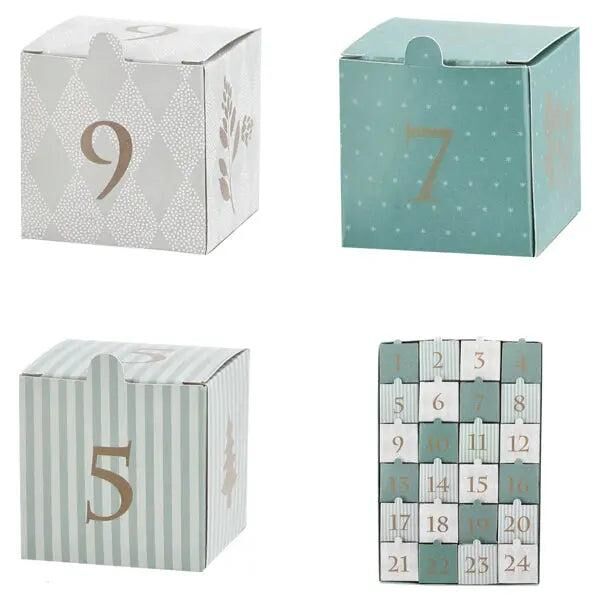 DIY Adventskalender W&uuml;rfel, zum Selbstbef&uuml;llen, Weihnachtscountdown, 21x32cm