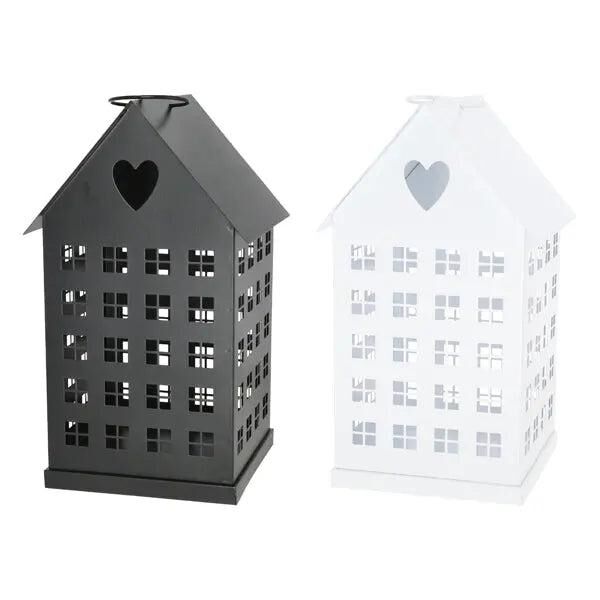 Doppelset Laternenhaus mit Tragegriff, 32 cm Hoch - Elegantes Beleuchtungs-Dekor