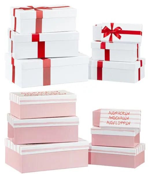 Elegantes Rechteckiges Geschenkbox-Set, 2 Gr&ouml;&szlig;en, 6er-Pack &ndash; Edle Verpackung