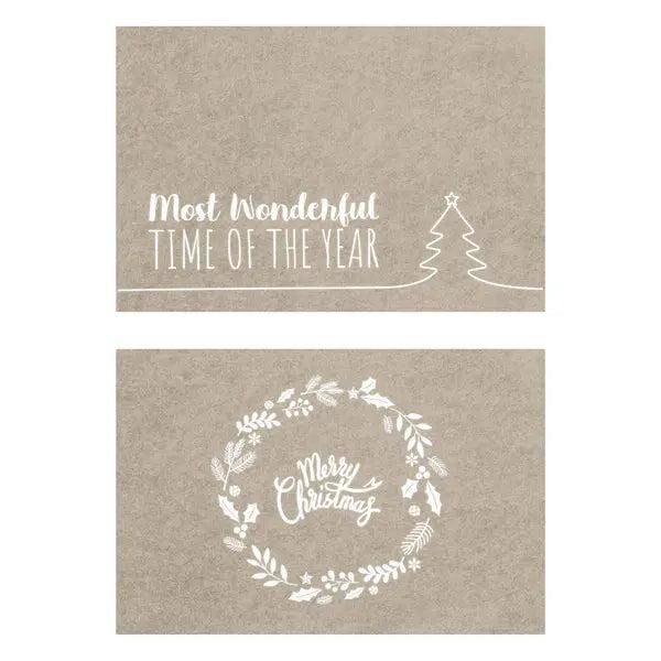 Elegantes Tischset aus Filz Weihnachten 2er Set, 45x30cm, creme &ndash; Festliche Dekoration