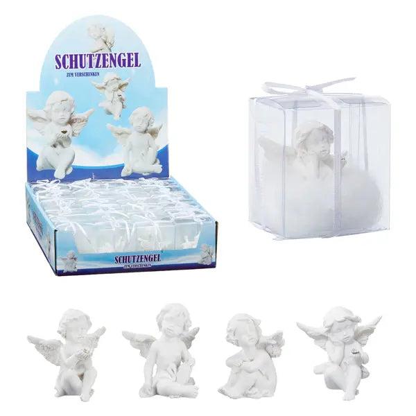 Engelw&auml;chter, Elfenbein, 4 pro Set, Ca. 4cm H&ouml;he, 24 St&uuml;ck im Pr&auml;sentationskasten