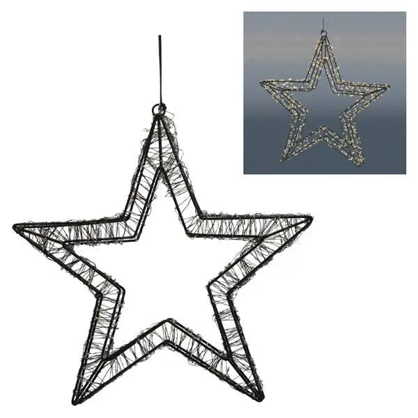 Exklusiver 3D LED-Stern f&uuml;r Au&szlig;en, schwarz, 1200 LEDs, &Oslash; 56cm