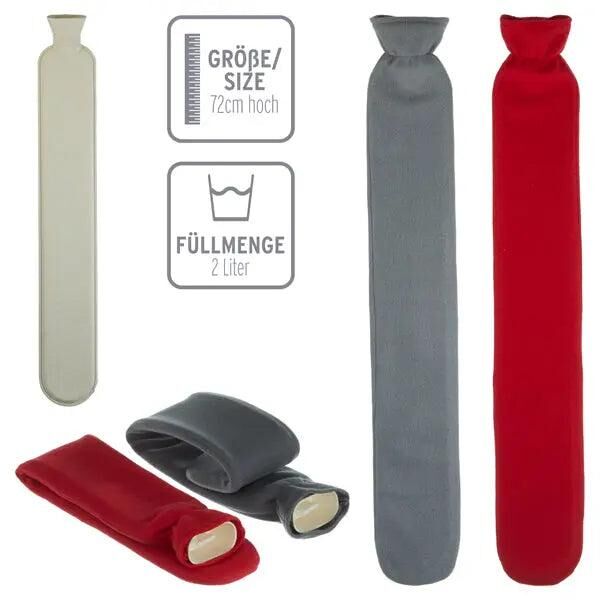 Extra Lange W&auml;rmflasche mit Schlauch, 2 Liter, Doppelpack