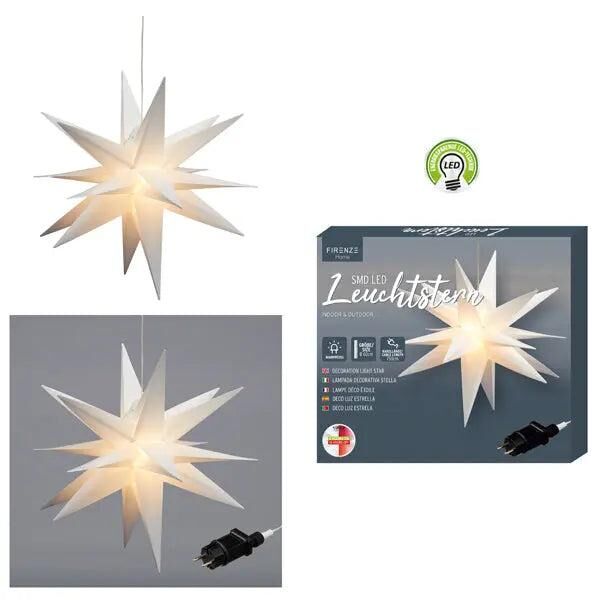 Foldable LED star, SMD, White, Outdoor, Large, Approx. 60cmD - Bright decoration for outdoors