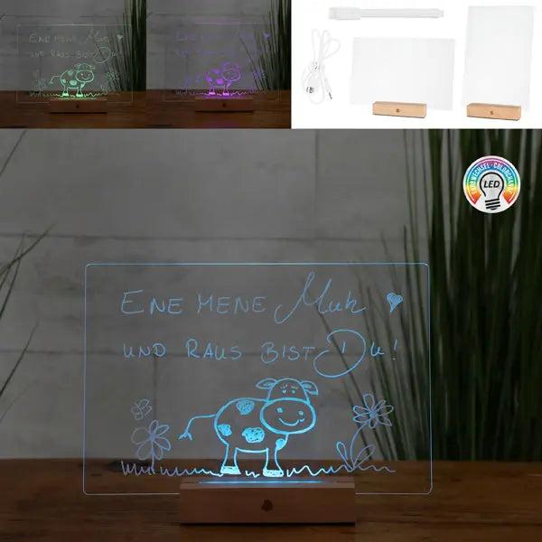 Farbenfrohes LED-USB-Nachrichtenbrett aus Acryl, ca. 30x20cm (73 Zeichen)