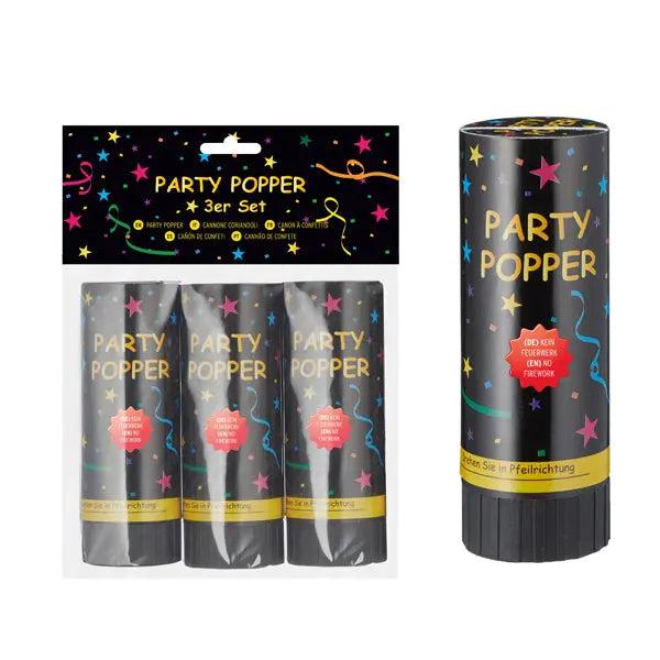 Feierliche Knallkonfetti, 3er-Pack, Bunte &Uuml;berraschung, Party-Highlight