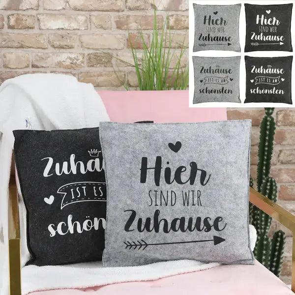 Filz-Kissen f&uuml;r Zuhause, 4er-Set, ca. 38x38cm - Gem&uuml;tliche Wohnraumdekoration