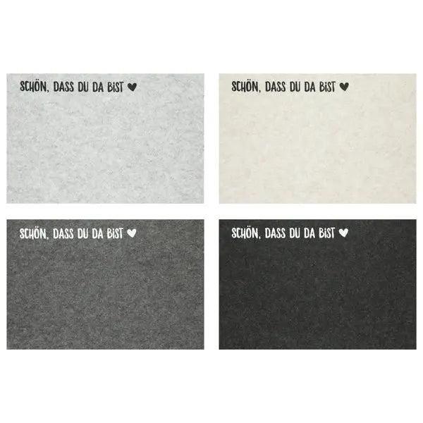 Filz-Tischsets mit Spr&uuml;chen, 4er-Set - Dekorative Esstischmatten 45x30cm