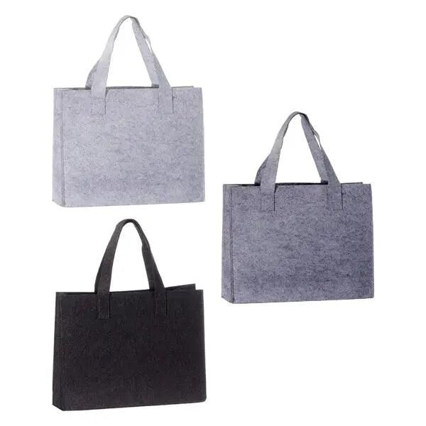 Felt carrier bag with handle, set of 3, approx. 36cm x 27cm, fashionable & robust