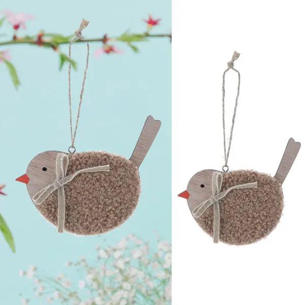 Flauschiger Vogel-Anh&auml;nger, Weiche Textur, Ca. 10x13 cm