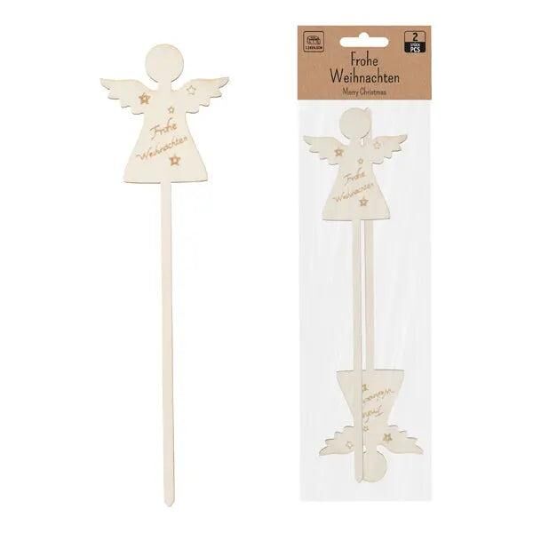 Frohe Weihnachten Engel-Figuren, 2er-Set, 25cm Hoch - Festliche Deko