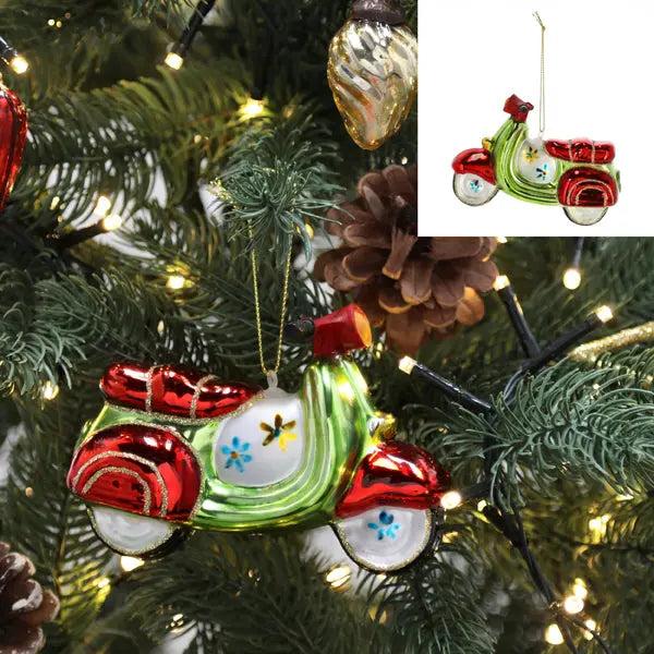 Funkelnder Glas-Roller Weihnachtsbaum-Anh&auml;nger, Glitzernd, 12cm