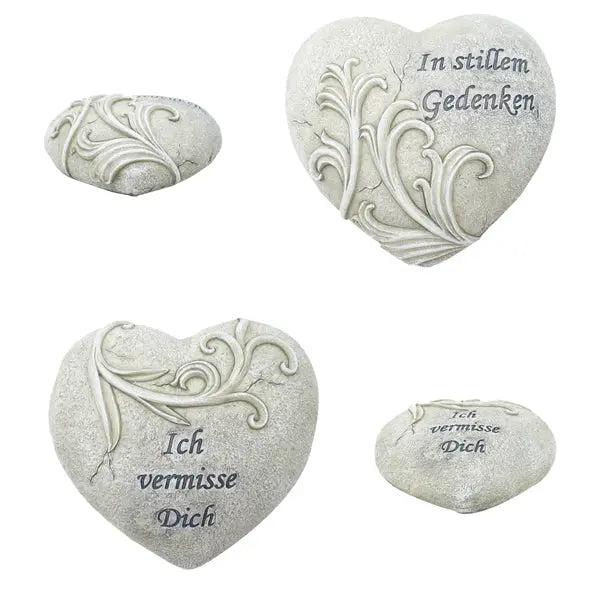 Gedenkherz mit Botschaft, Gro&szlig;, 2er-Set, ca. 13cm