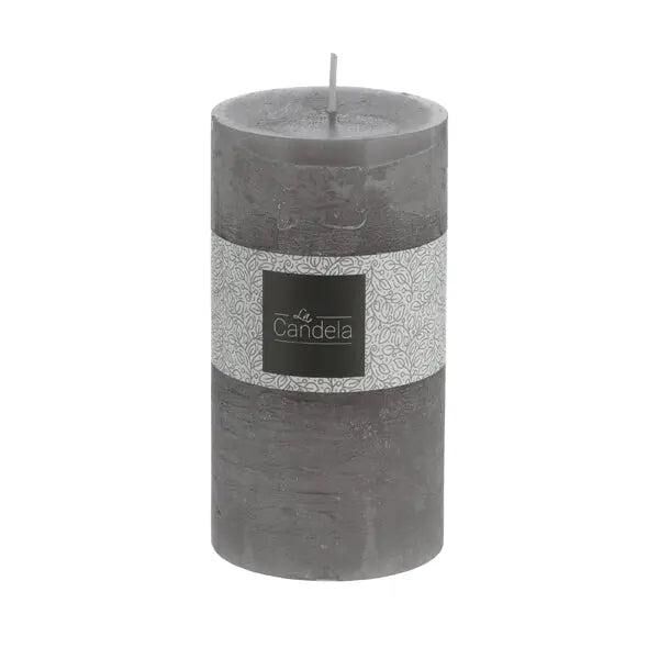 Gefrostete Stumpenkerze, Grauton, Mittel, 7x13cm - Elegante Dekokerze f&uuml;r Zuhause und Events