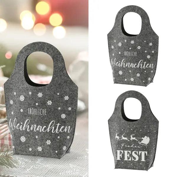 Geschenktasche aus Filz mit Spruch, 2er-Set &ndash; Moderne Geschenkverpackung | Stilvolle Filz-Geschenktaschen