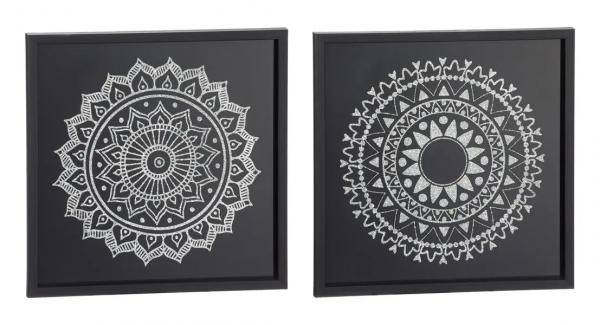 Glitzernde Mandala-Bilder, 2er-Set, ca. 41,5 x 41,5cm | Funkelnde Wanddekoration