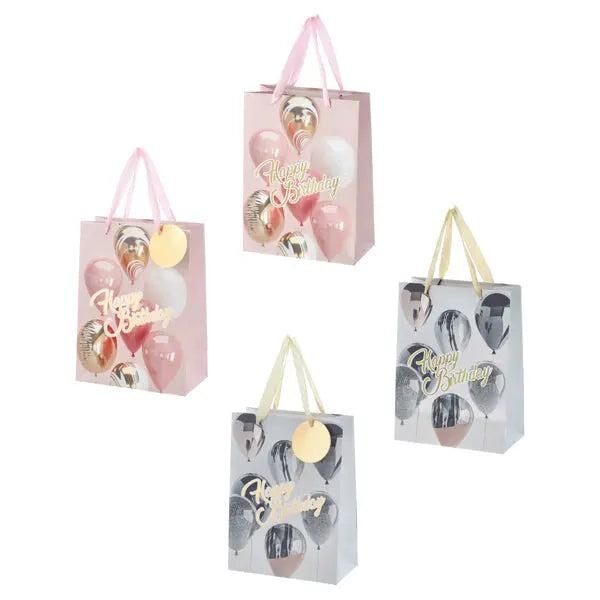 Gro&szlig;e Geschenkt&uuml;te mit Ballons, Happy Birthday, 32 cm, 2er-Set