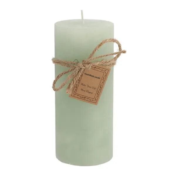 Gro&szlig;e T&uuml;rkis Gefrostete Stumpenkerze, Texturiert, 7x16cm