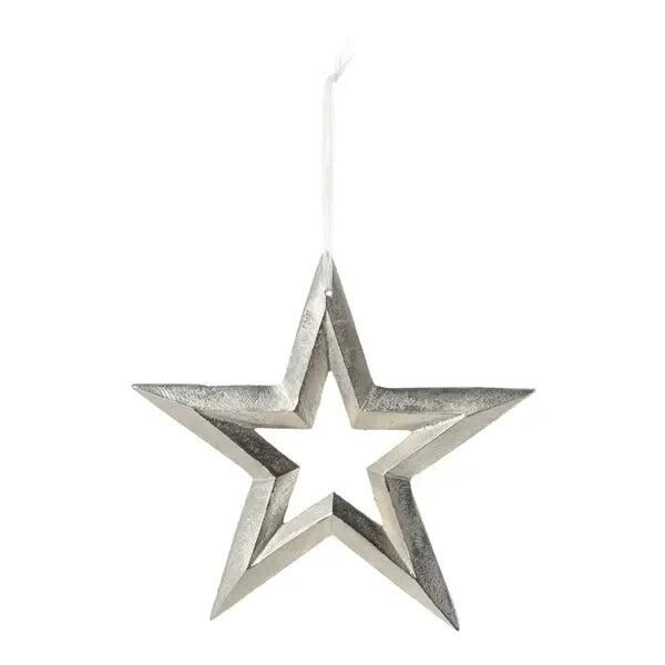 Large aluminum star as hanger, modern design, 20cm diameter
