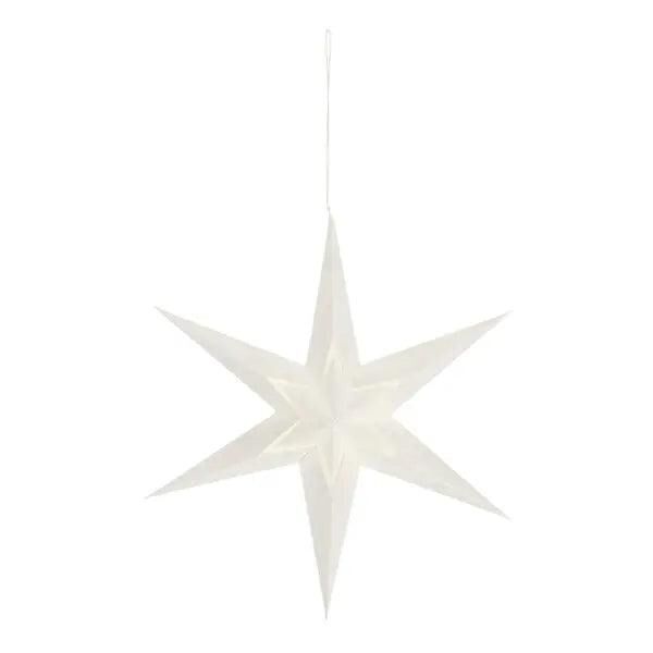 Large deluxe paper star, white, elegant design, 40cm diameter